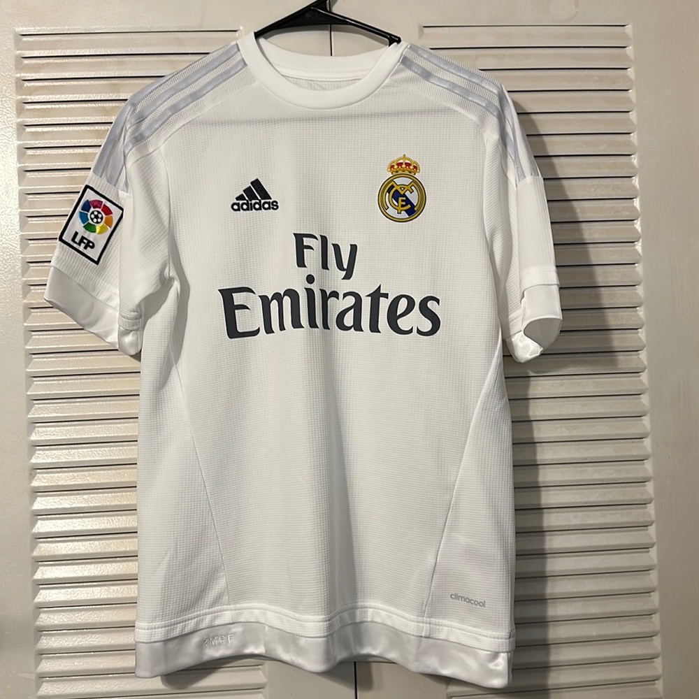 Adidas Fly Emirates White Soccer Jersey Madrid LFP Climacool